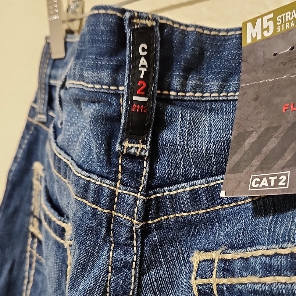 Ariat Blue and Cream Straight Jeans with Classic Indigo Style - Picture 14 of 15